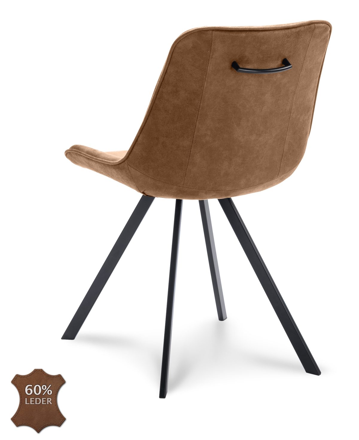 Stoel Blake Microleder Bull Camel 09 Poot Zwart - Afbeelding 3