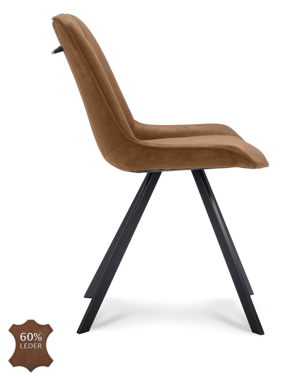 Stoel Blake Microleder Bull Camel 09 Poot Zwart - Afbeelding 4