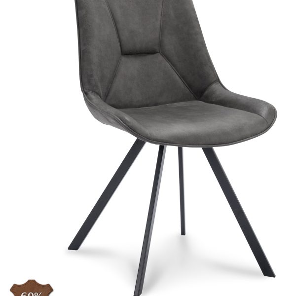 Stoel Blake Microleder Bull Graphite 66 Poot Zwart