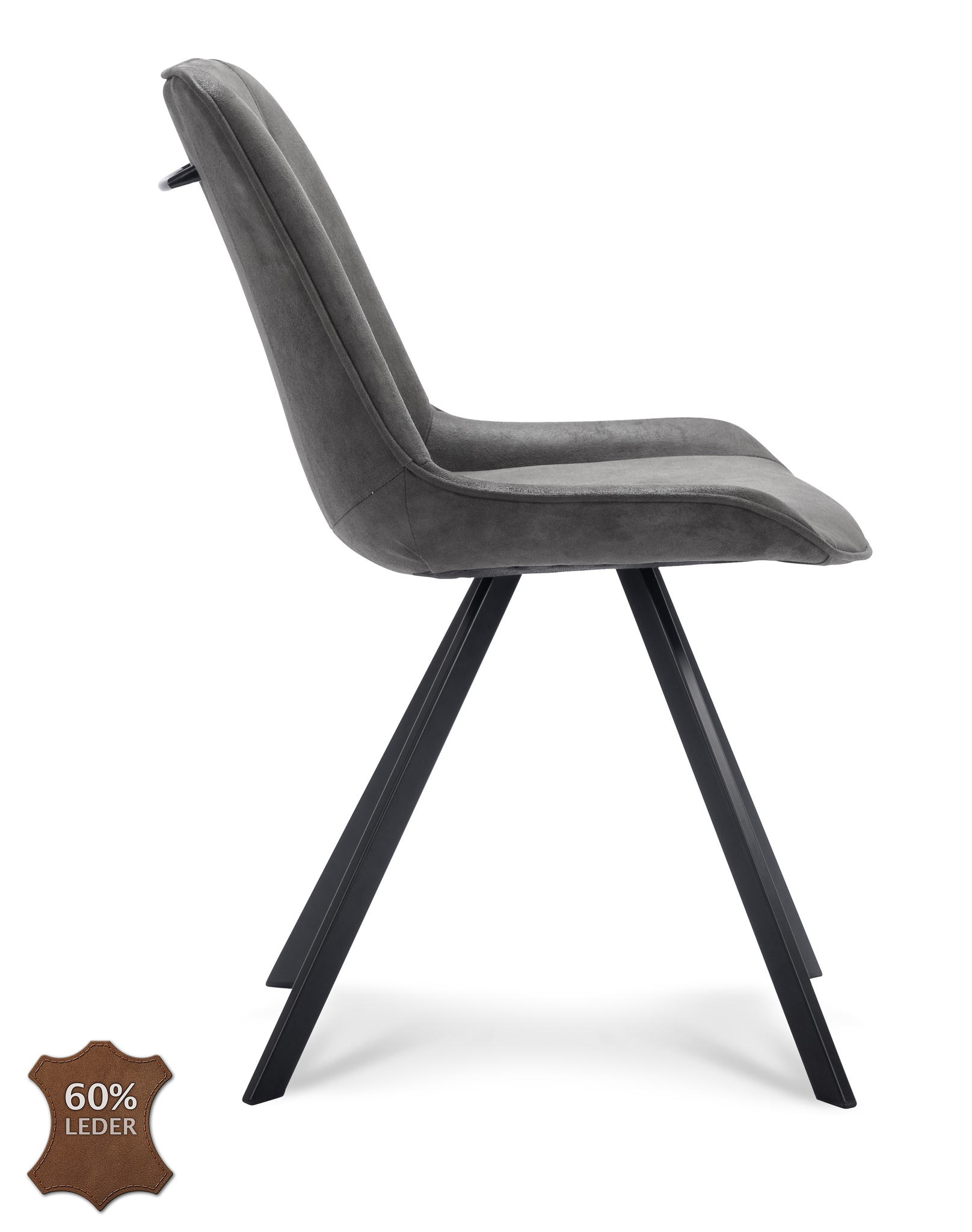 831625-2.jpg Stoel Blake Microleder Bull Graphite 66 Poot Zwart - Afbeelding 3