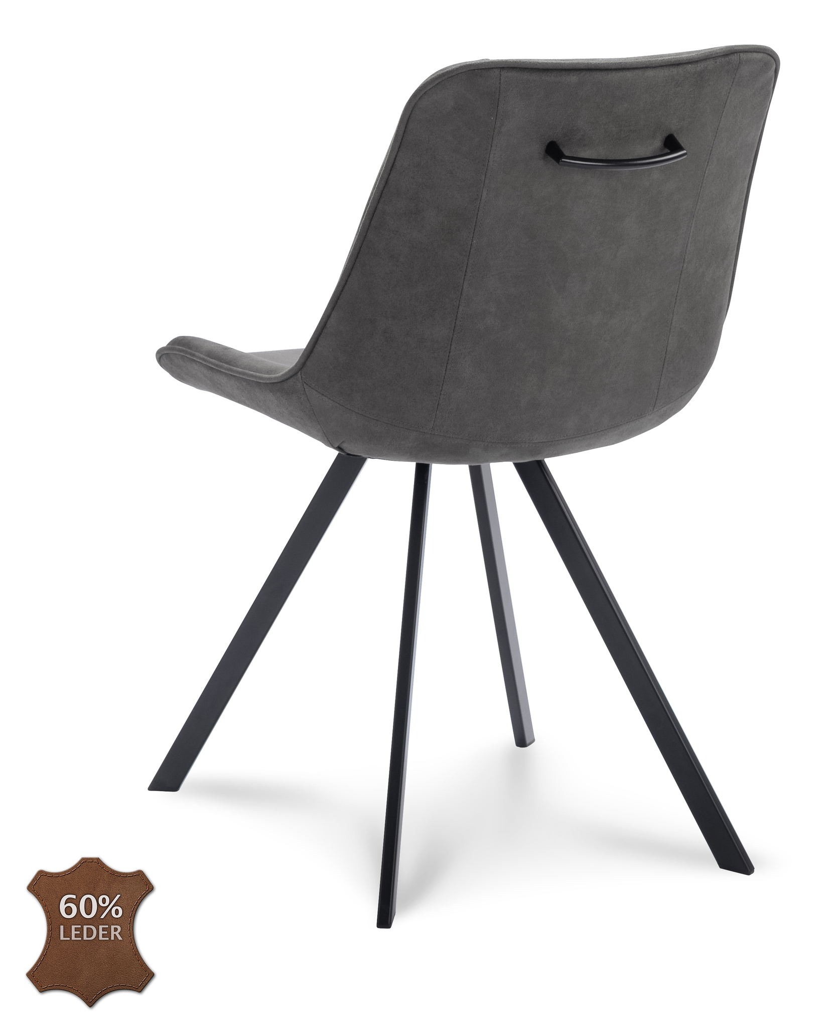 831625-3.jpg Stoel Blake Microleder Bull Graphite 66 Poot Zwart - Afbeelding 4