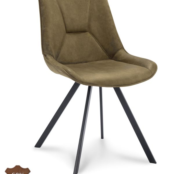Stoel Blake Microleder Bull Moss 59 Poot Zwart