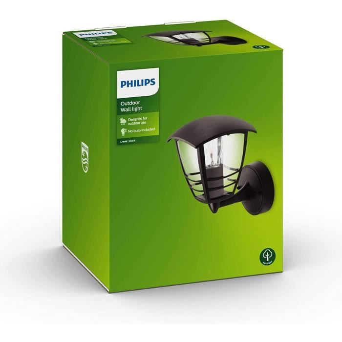 8718291443469-0.jpg CREEK-Wandmontage Buitenlamp H20cm Zwart Philips - Afbeelding 1