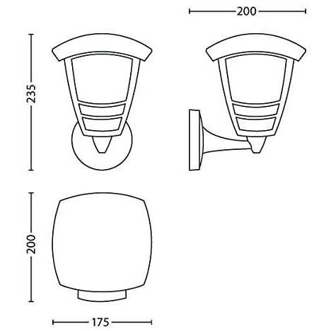 8718291443469-2.jpg CREEK-Wandmontage Buitenlamp H20cm Zwart Philips - Afbeelding 3