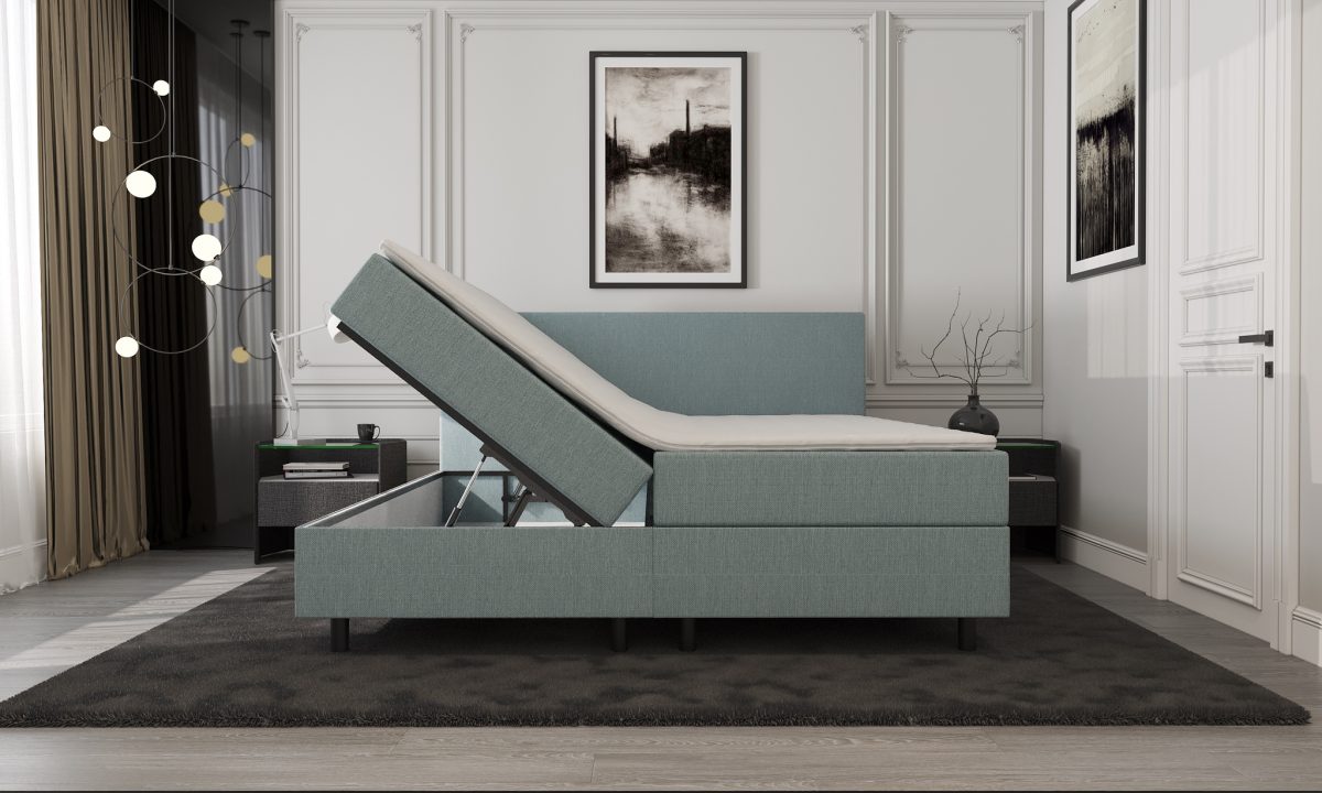 Mörgenn Opberg Boxspring Blauw 140x200 - Afbeelding 2