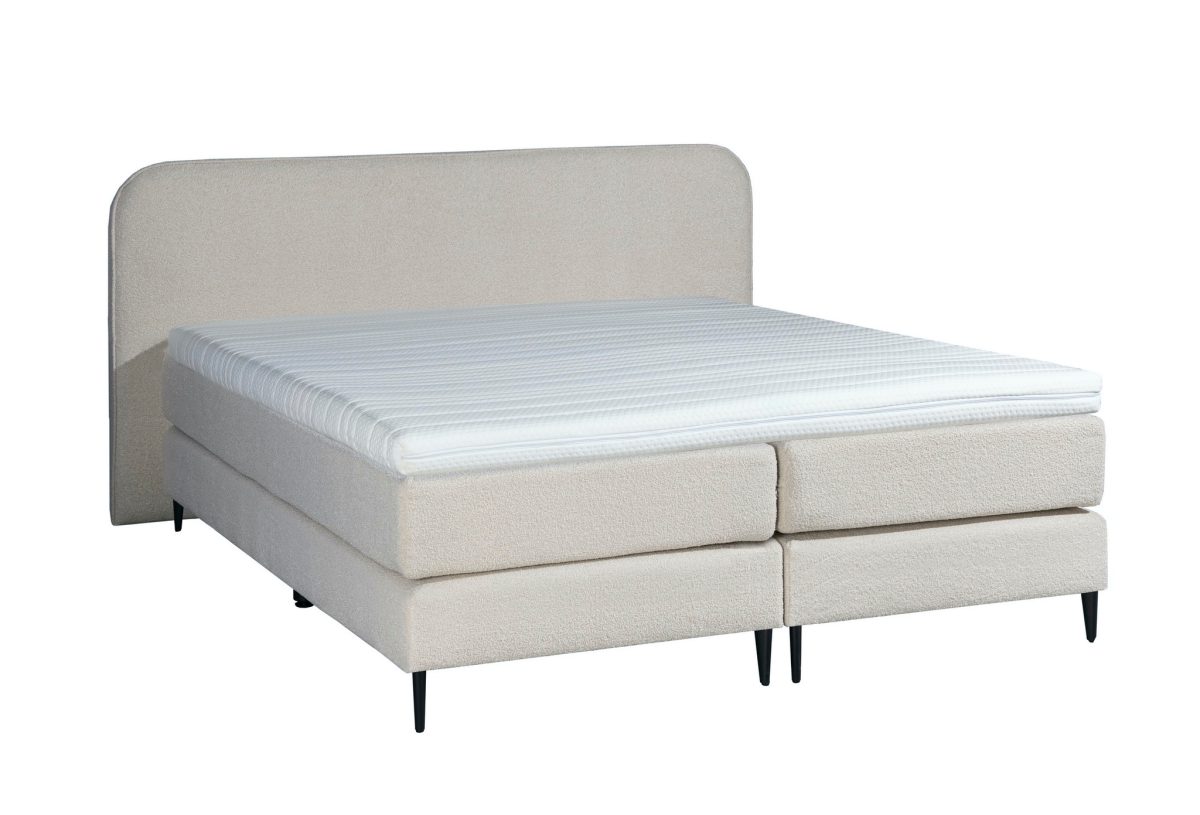 Mörgenn Bouclé Boxspring Beige 180x200 - Afbeelding 1