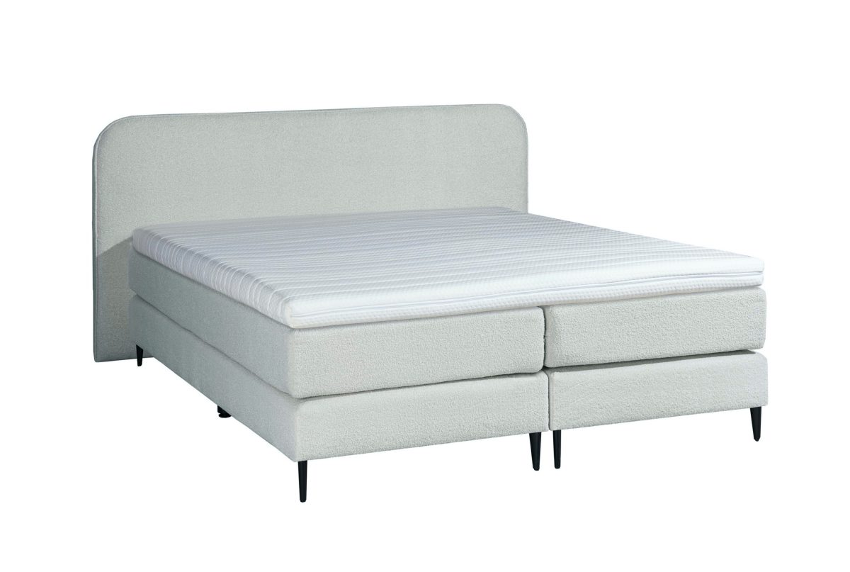 Mörgenn Bouclé Boxspring Wit 160x200 - Afbeelding 1