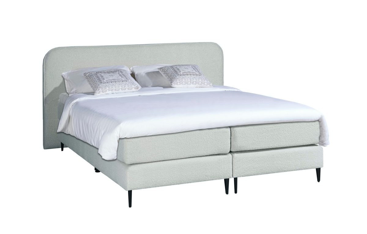 Mörgenn Bouclé Boxspring Wit 160x200 - Afbeelding 2