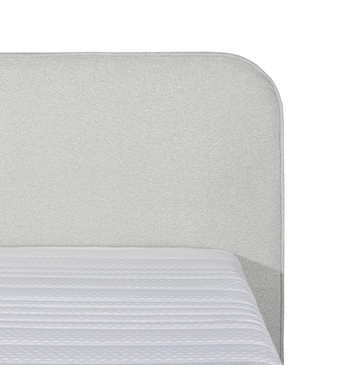Mörgenn Bouclé Eenpersoons Boxspring Wit 90x210 - Afbeelding 2