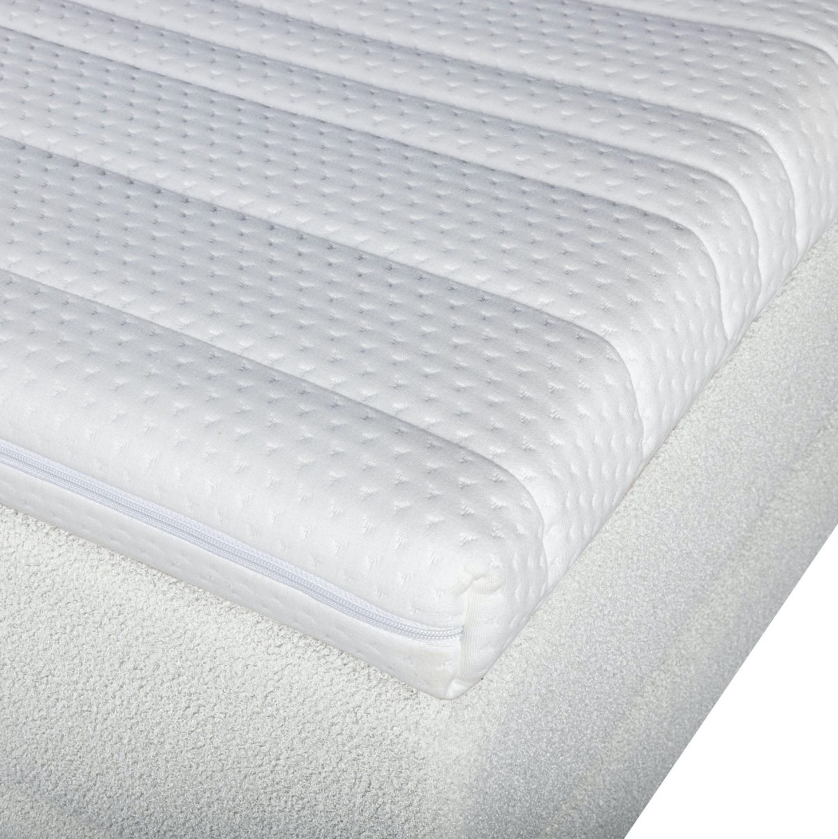 Mörgenn Bouclé Eenpersoons Boxspring Wit 90x210 - Afbeelding 4