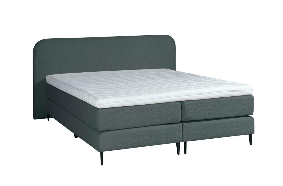 Mörgenn Bouclé Boxspring Antraciet 160x210 - Afbeelding 1