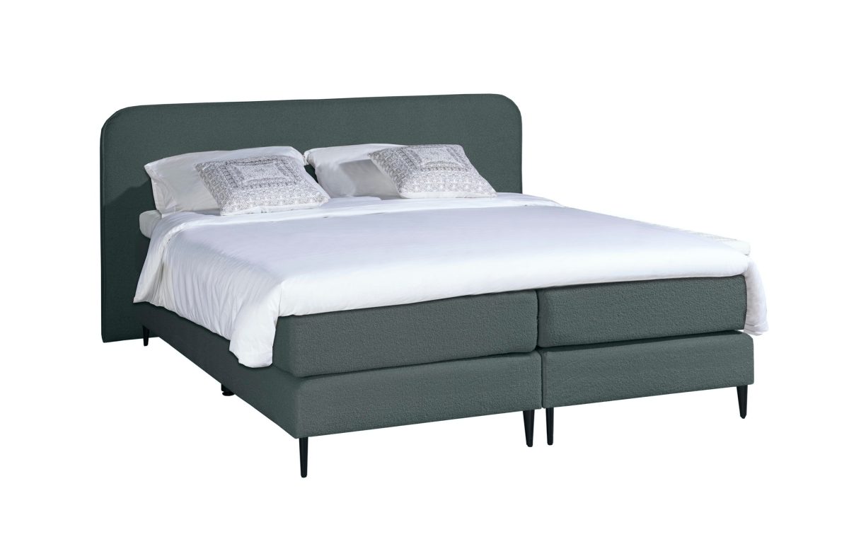 Mörgenn Bouclé Boxspring Antraciet 160x210 - Afbeelding 2