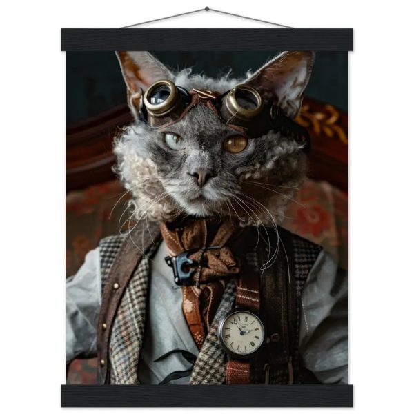 Schoolposter van een mannelijke Lykoi kat