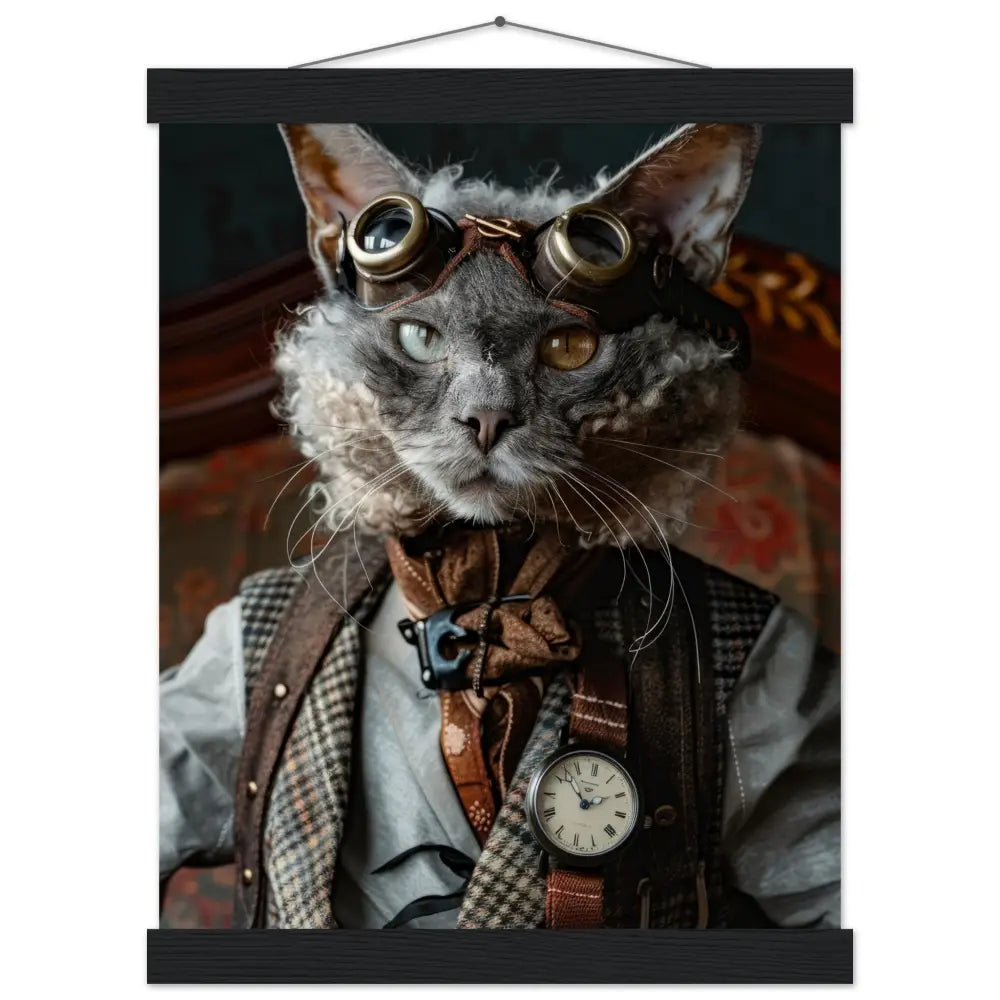 886ee4db-c176-4c3b-a6f3-5de52cbff6ba-0.jpg Schoolposter van een mannelijke Lykoi kat - Afbeelding 1