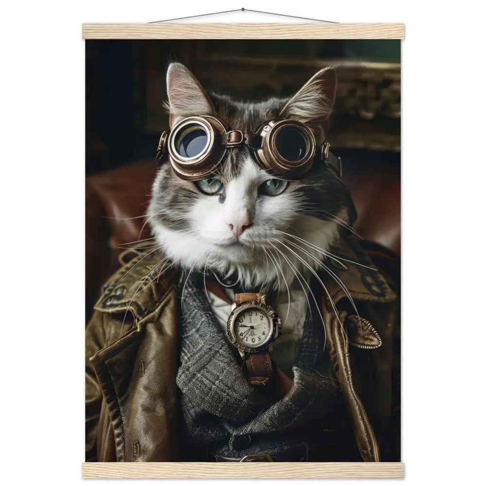 8c9ffe46-4386-4eaf-a25a-8a427aefc8b3-0.jpg Schoolposter van een mannelijke Manx kat - Afbeelding 1