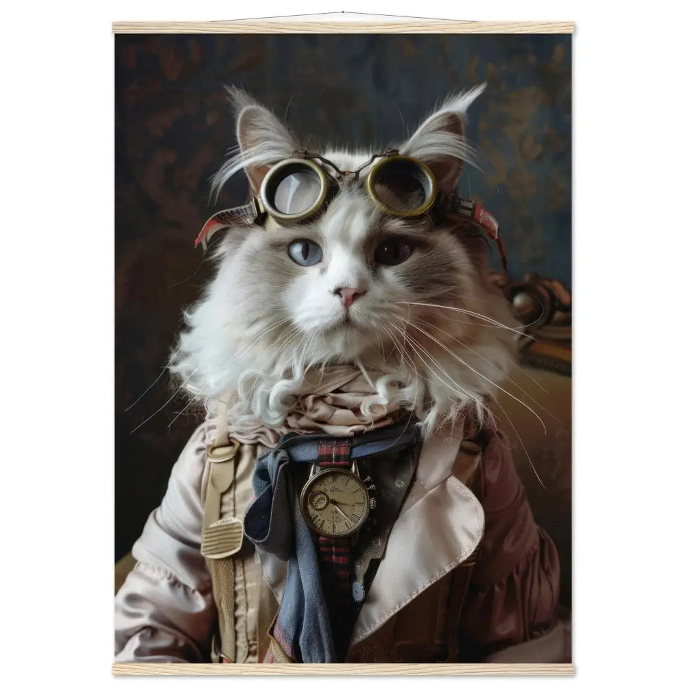 8cadaa85-a9c6-4649-96c8-da6d43f8f747-0.jpg Schoolposter van een vrouwelijke LaPerm kat - Afbeelding 1