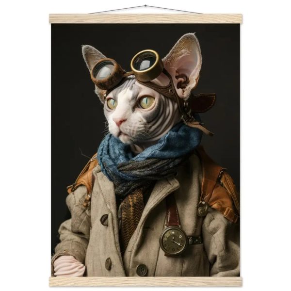 Schoolposter van een mannelijke Cornish Rex kat