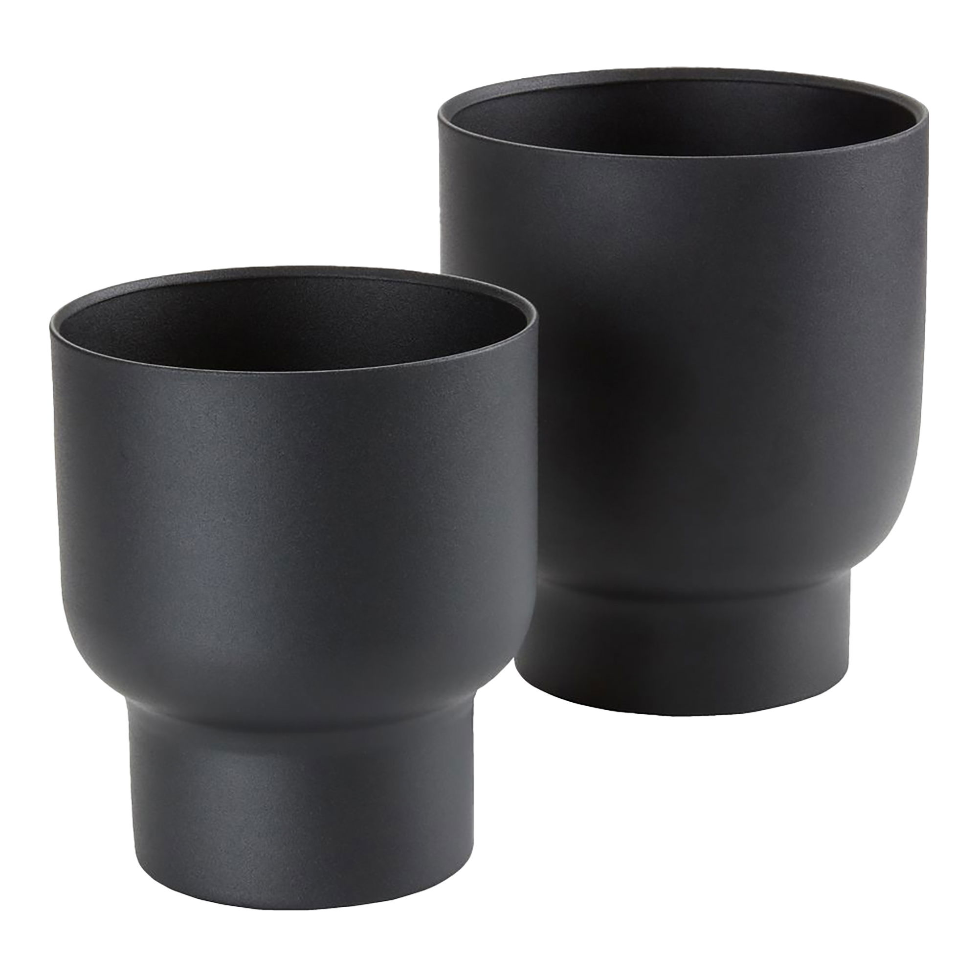 9001119-0.jpg Fulda Bloempot - Bloempot, metaal, zwart, set van 2 - Afbeelding 1