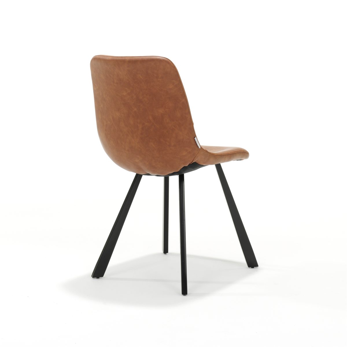 "Chair Bari Black Fabric Vintage Cognac" - Afbeelding 2