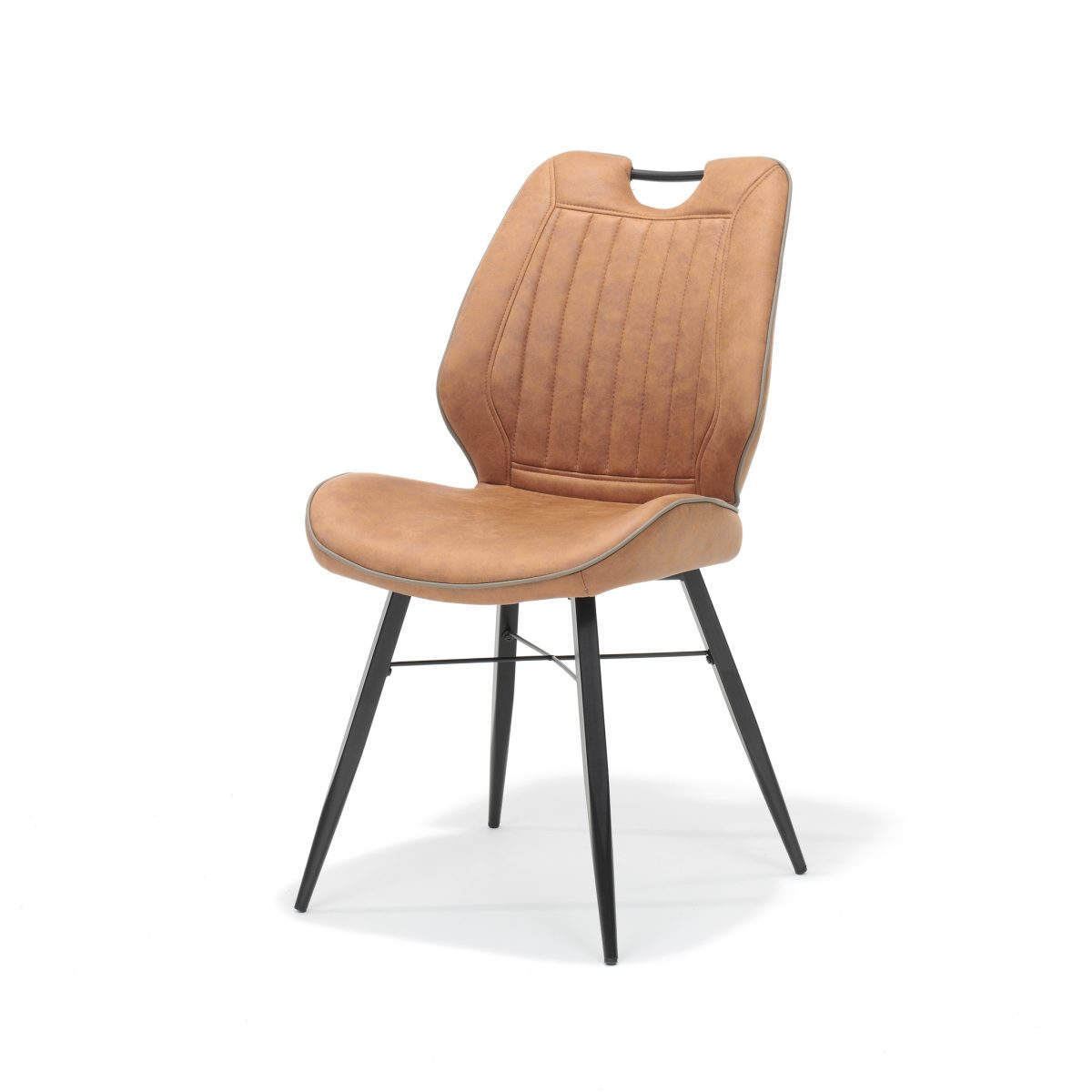 Stoel Quattro zwart stof Soft Cognac - Afbeelding 1
