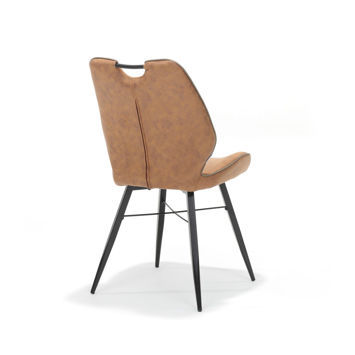 Stoel Quattro zwart stof Soft Cognac - Afbeelding 2