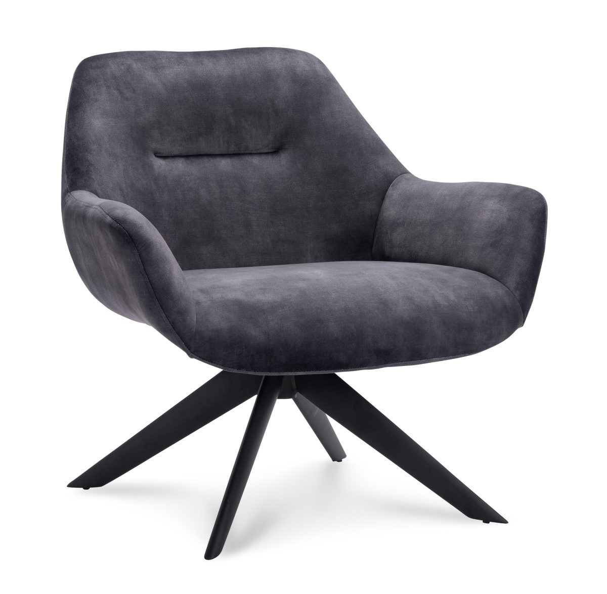 Fauteuil Vegas Stof Adore Antraciet 67 Poot Zwart - Afbeelding 1