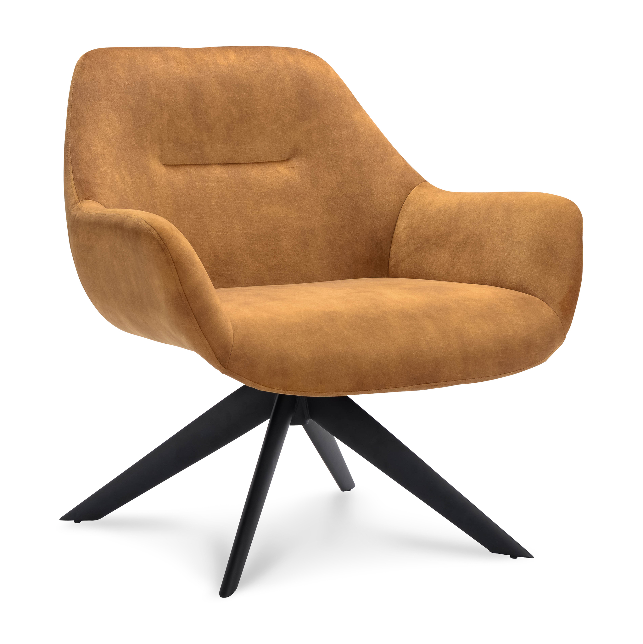 907597-0.jpg Fauteuil Vegas Stof Adore Cognac 28 Poot Zwart - Afbeelding 1