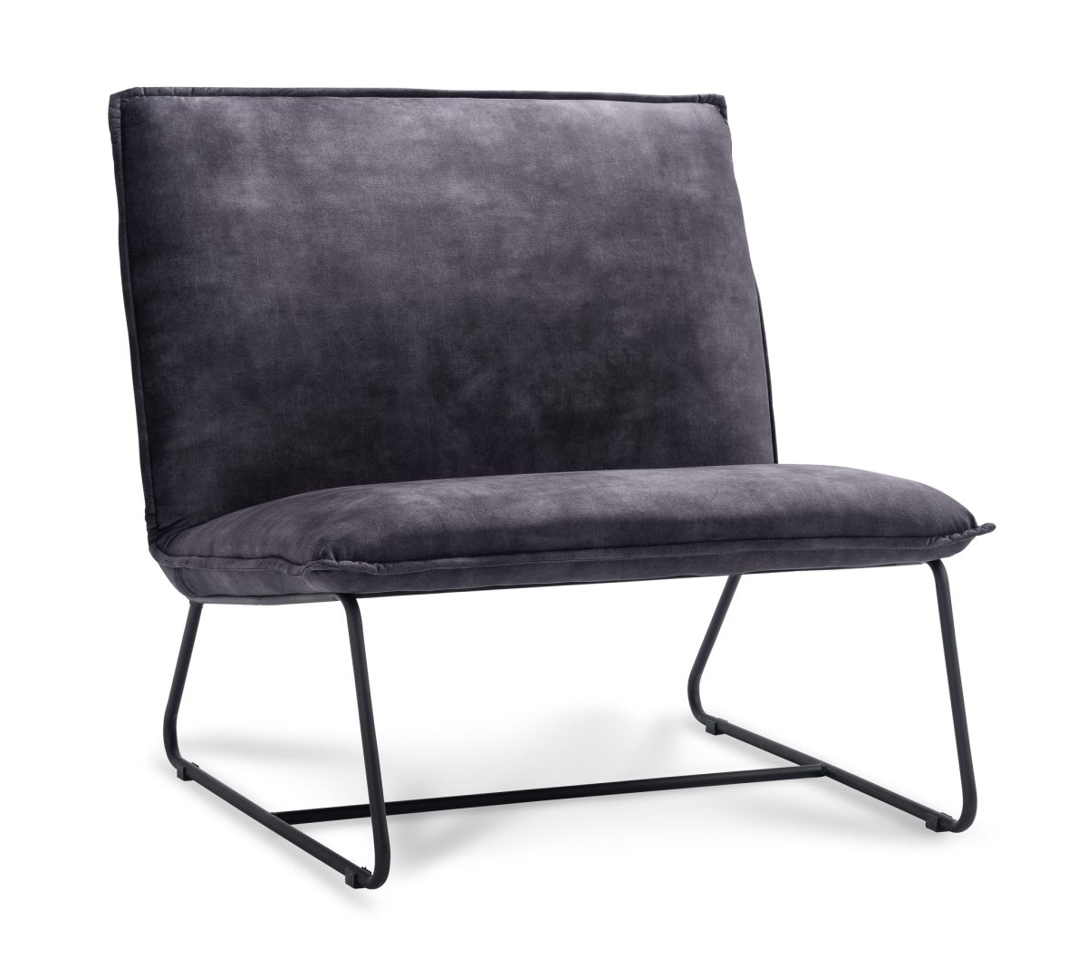 Fauteuil Chapman 1,5-zits Stof Adore Antraciet 67 met frame in geweerkleur - Afbeelding 1