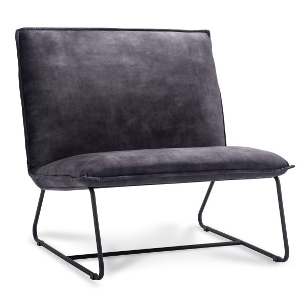 Fauteuil Chapman 1,5-zits Stof Adore Antraciet 67 met frame in geweerkleur