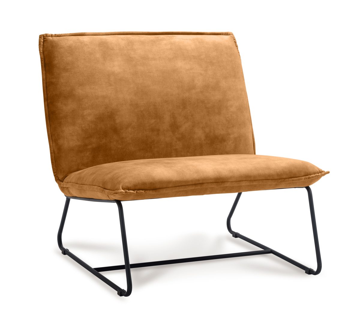 Fauteuil Chapman 1,5-zits Stof Adore Cognac 28 met geweer kleurig frame - Afbeelding 1