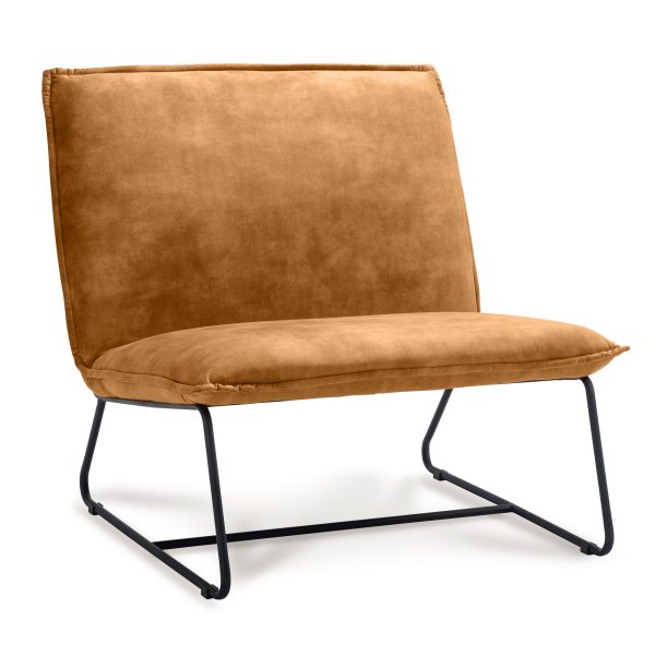 Fauteuil Chapman 1,5-zits Stof Adore Cognac 28 met geweer kleurig frame