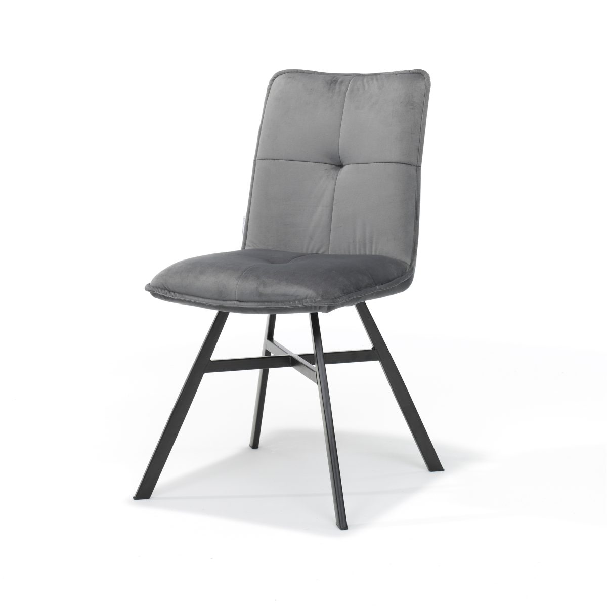 "Chair Ramon black - Fabric Velour Grey" - Afbeelding 1