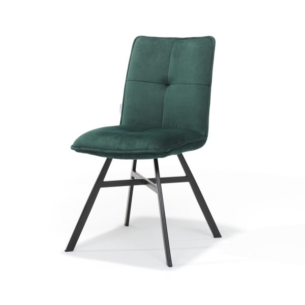 Stoel Ramon zwart - Stof Velours Groen