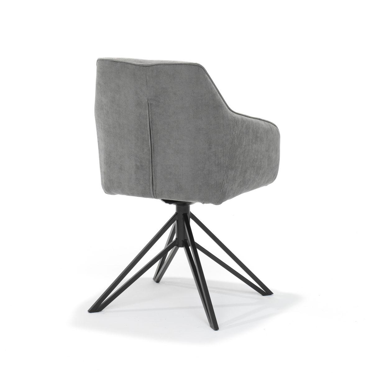 Blauwe fauteuil - Ribstof Antraciet - draaivoet - Afbeelding 2