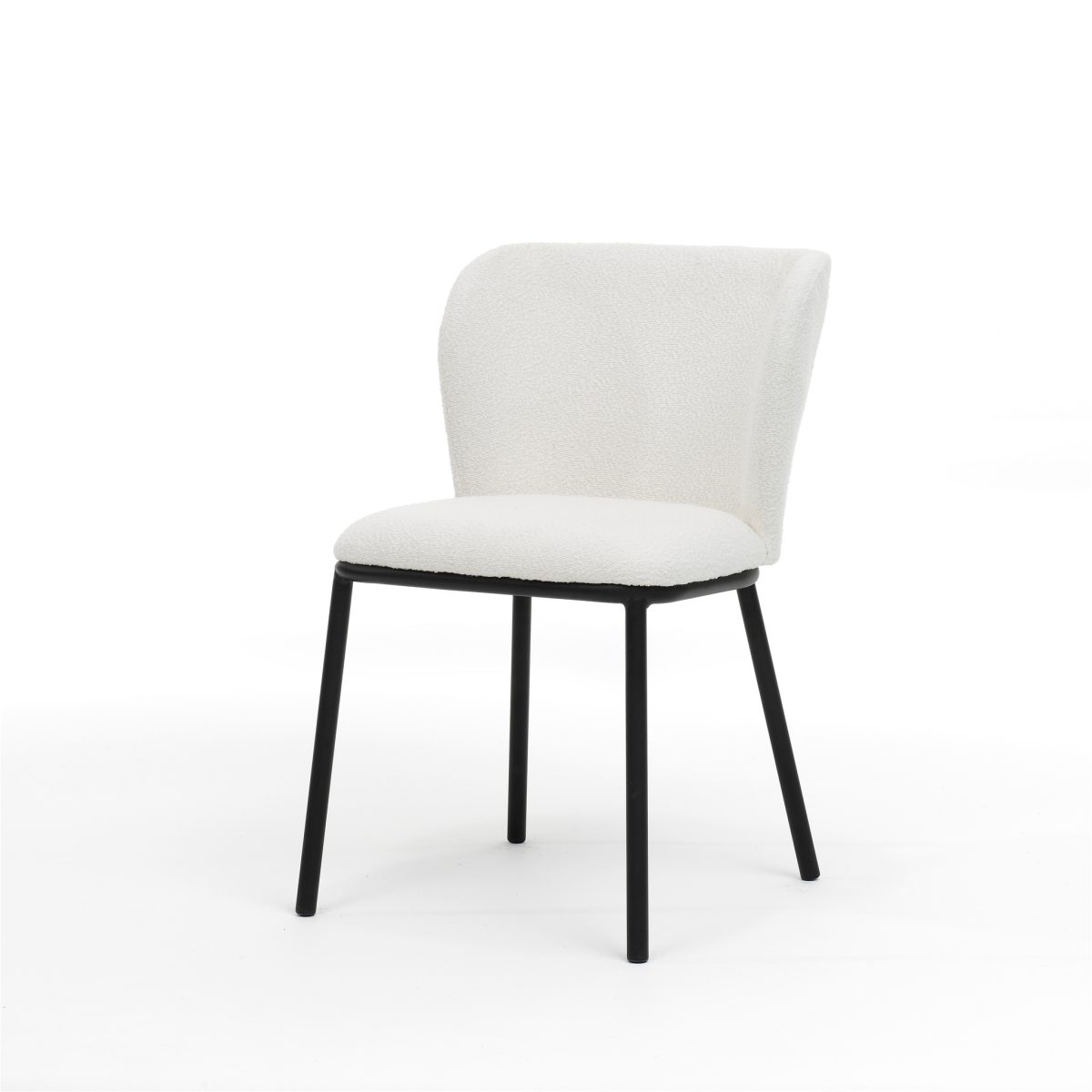 Kim stoel Stof Teddy Ivory - Afbeelding 1