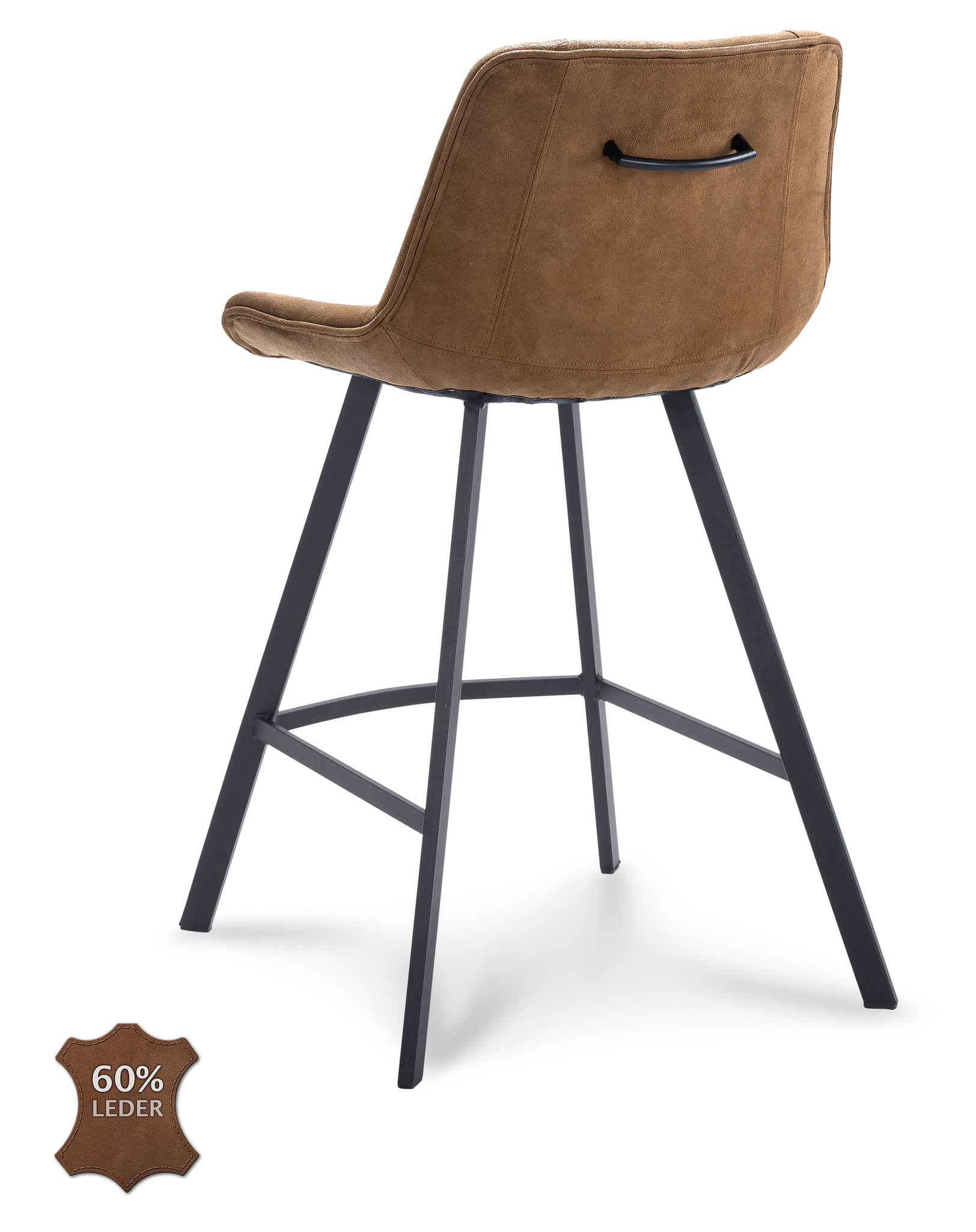 908103-3.jpg Barkruk Blake ZH 65 Microleder Bull Camel 09 Poot Zwart - Afbeelding 4