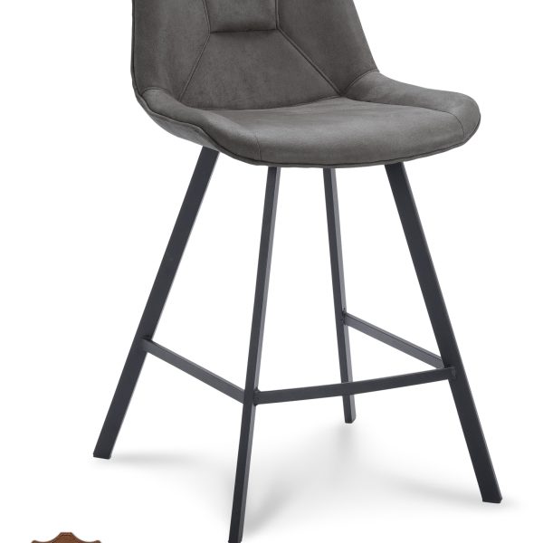 Barkruk Blake ZH 65 Microleder Bull Graphite 66 Poot Zwart
