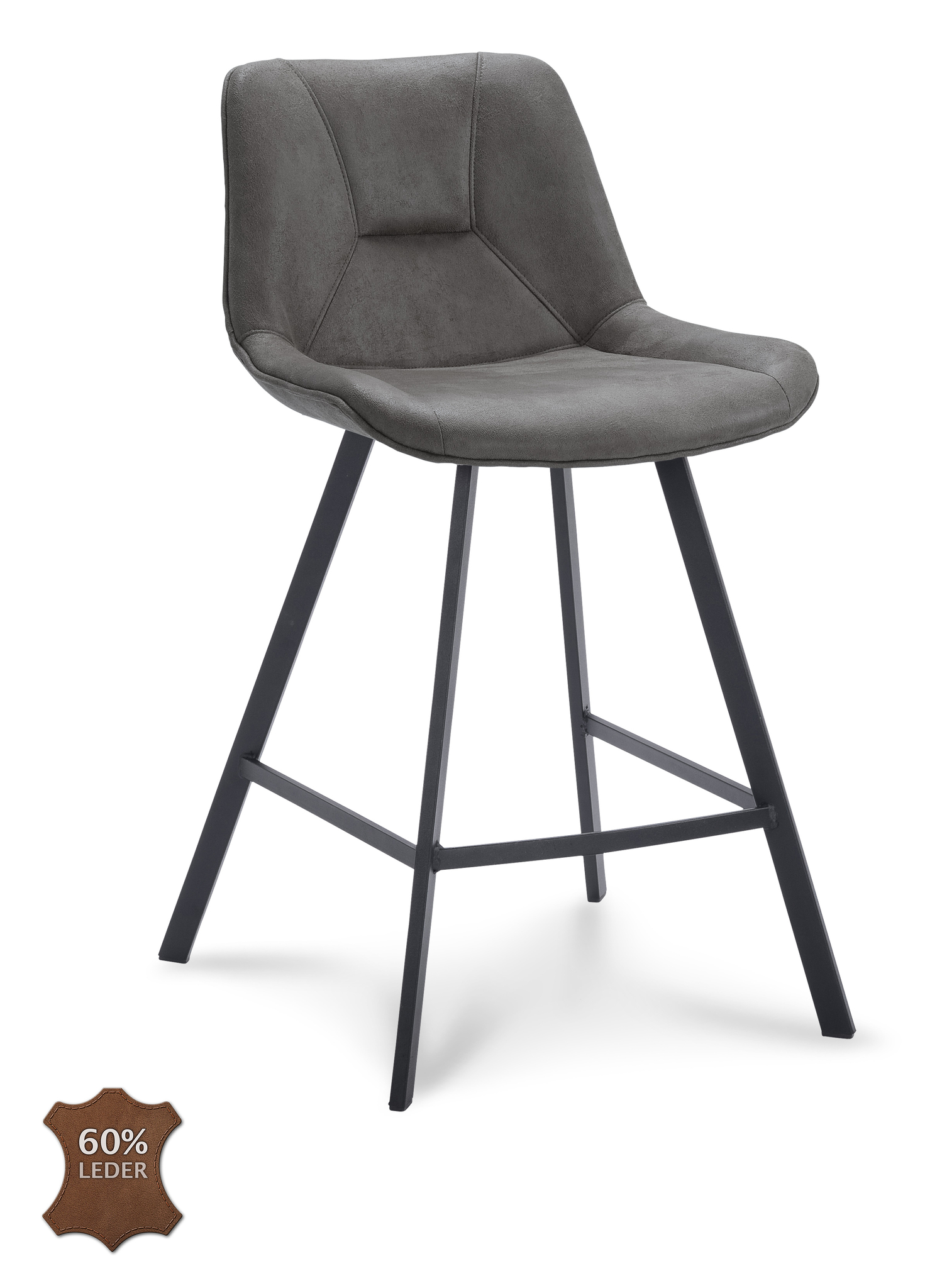 908104-0.jpg Barkruk Blake ZH 65 Microleder Bull Graphite 66 Poot Zwart - Afbeelding 1