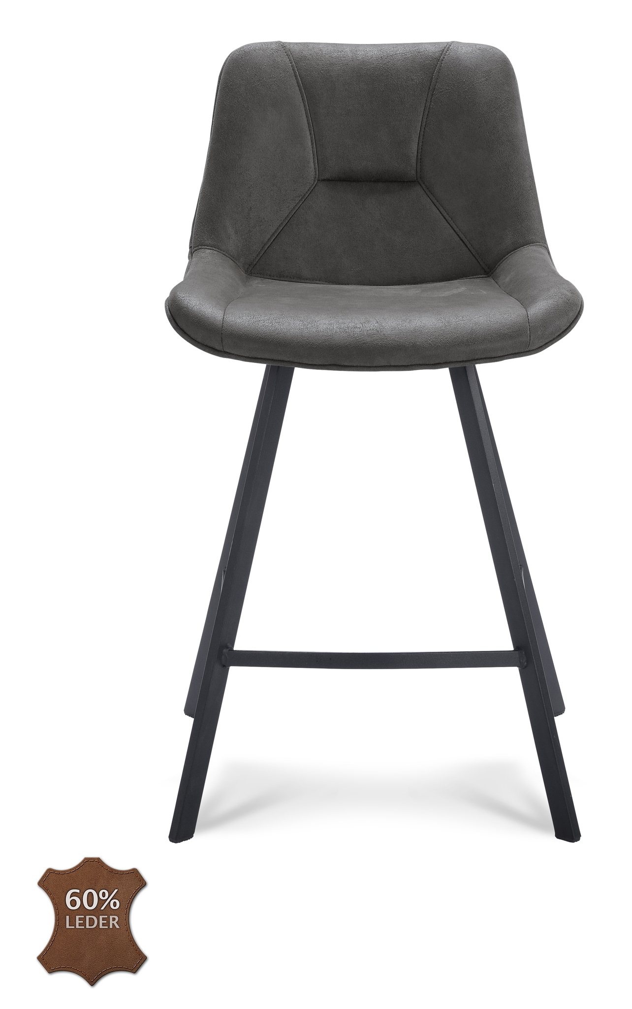908104-1.jpg Barkruk Blake ZH 65 Microleder Bull Graphite 66 Poot Zwart - Afbeelding 2
