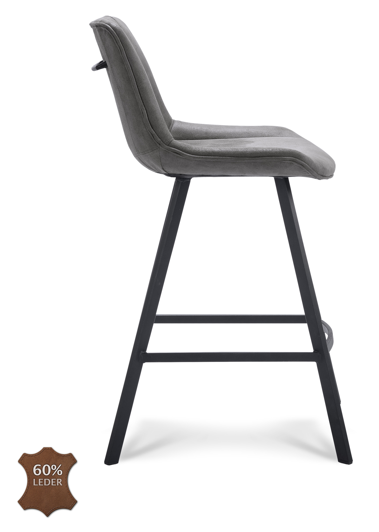 908104-2.jpg Barkruk Blake ZH 65 Microleder Bull Graphite 66 Poot Zwart - Afbeelding 3