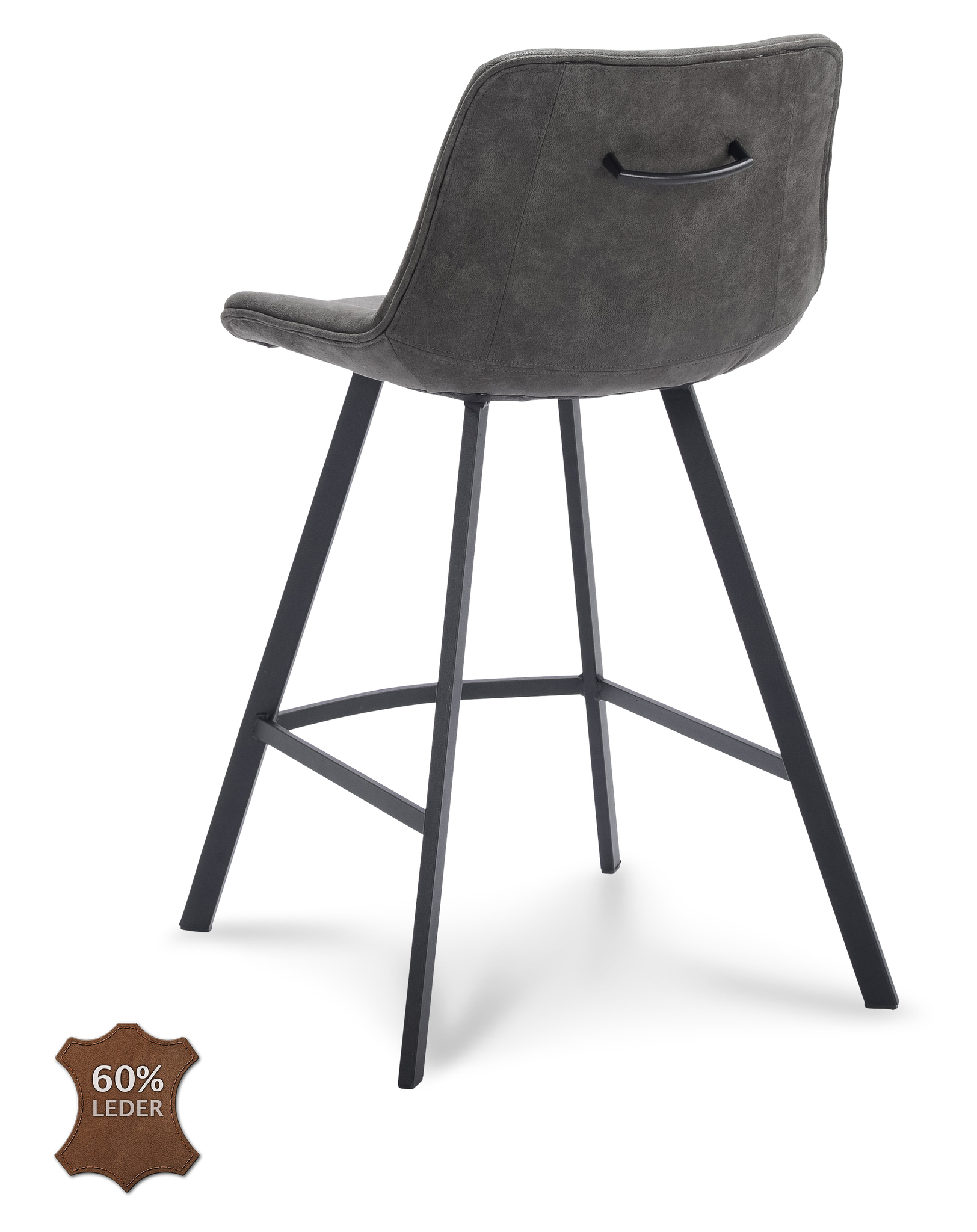 908104-3.jpg Barkruk Blake ZH 65 Microleder Bull Graphite 66 Poot Zwart - Afbeelding 4