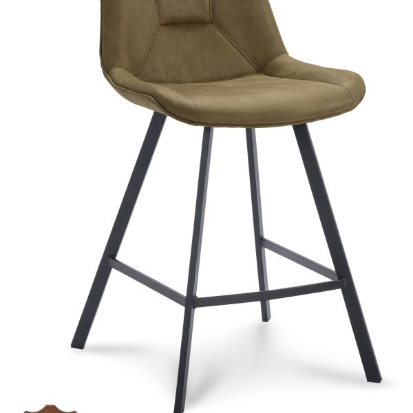 Barkruk Blake ZH 65 Microleder Bull Moss 59 Poot Zwart