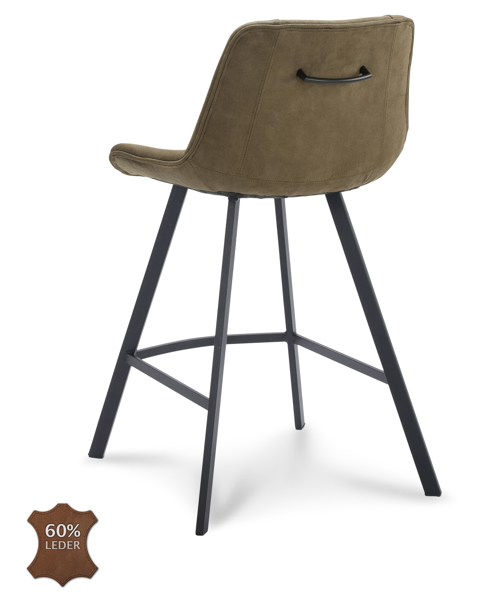 908105-3.jpg Barkruk Blake ZH 65 Microleder Bull Moss 59 Poot Zwart - Afbeelding 4