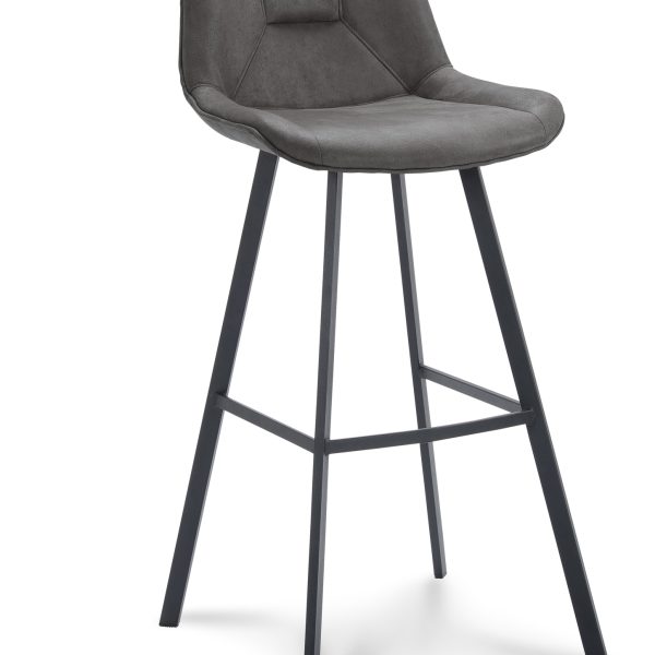 Barkruk Blake ZH 80 Microleder Bull Graphite 66 Poot Zwart