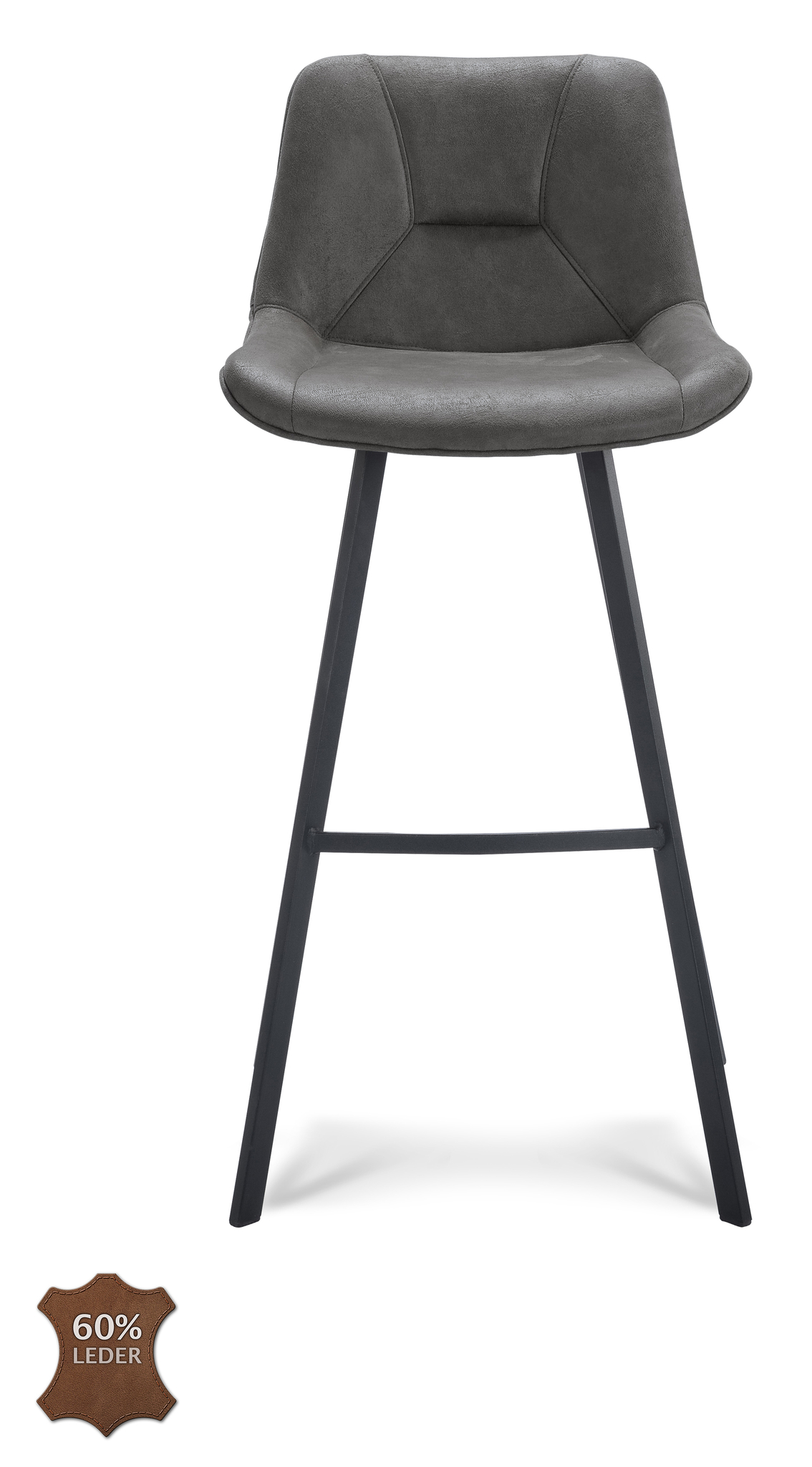 908107-1.jpg Barkruk Blake ZH 80 Microleder Bull Graphite 66 Poot Zwart - Afbeelding 2