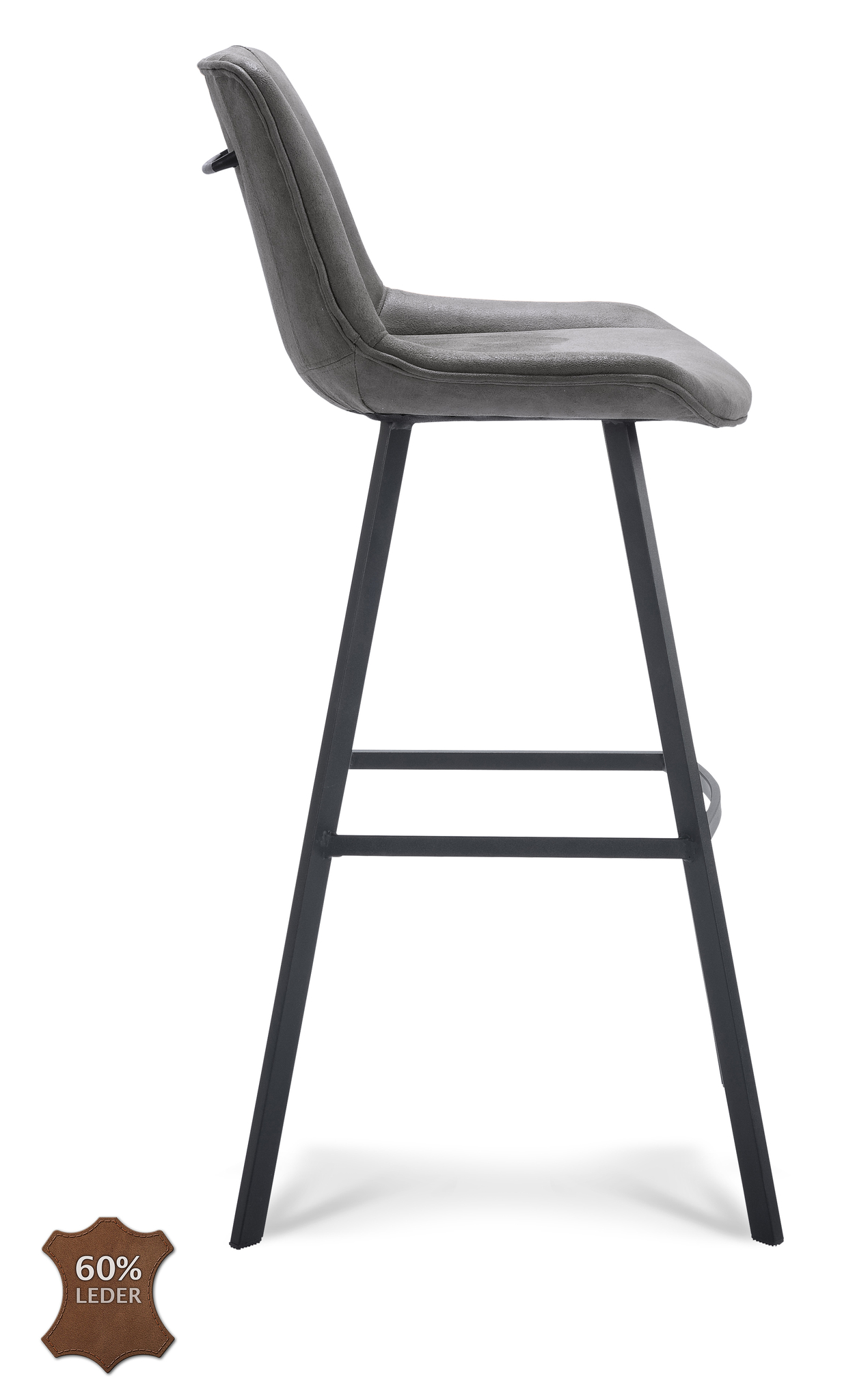 908107-2.jpg Barkruk Blake ZH 80 Microleder Bull Graphite 66 Poot Zwart - Afbeelding 3