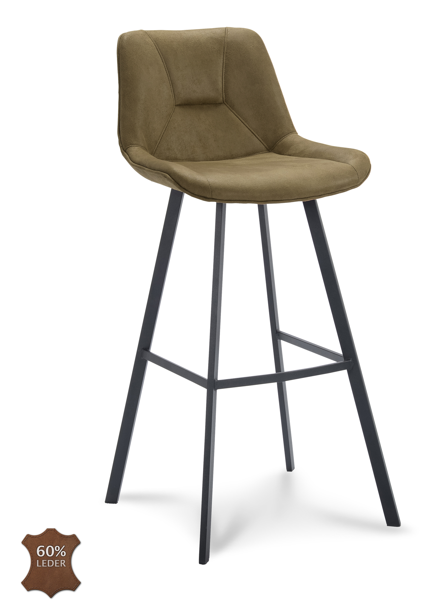 908108-0.jpg Barkruk Blake ZH 80 Microleder Bull Moss 59 Poot Zwart - Afbeelding 1