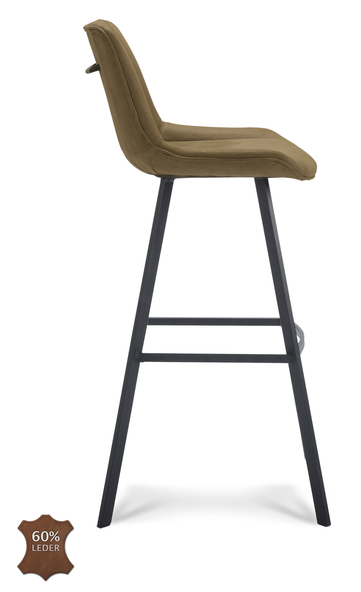 908108-2.jpg Barkruk Blake ZH 80 Microleder Bull Moss 59 Poot Zwart - Afbeelding 3
