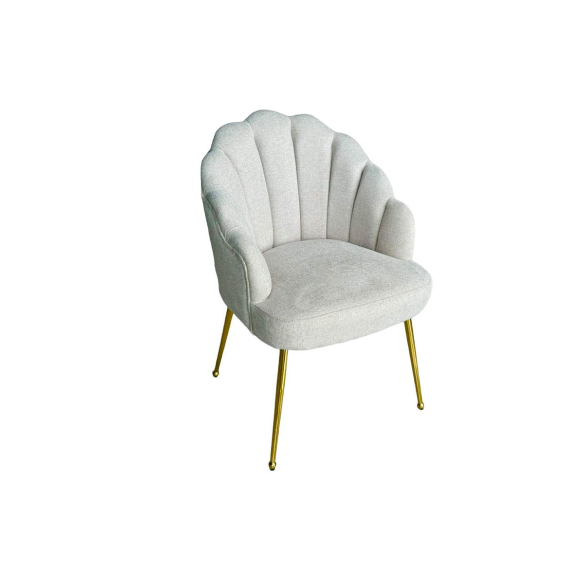 STOEL ACCENT ZB-5600 GOUDEN POTEN + LICHT TAUPE TEXERE - Afbeelding 1