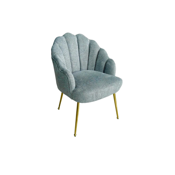 STOEL ACCENT ZB-5600 GOUDEN POTEN + DONKERGRIJS TEXERE